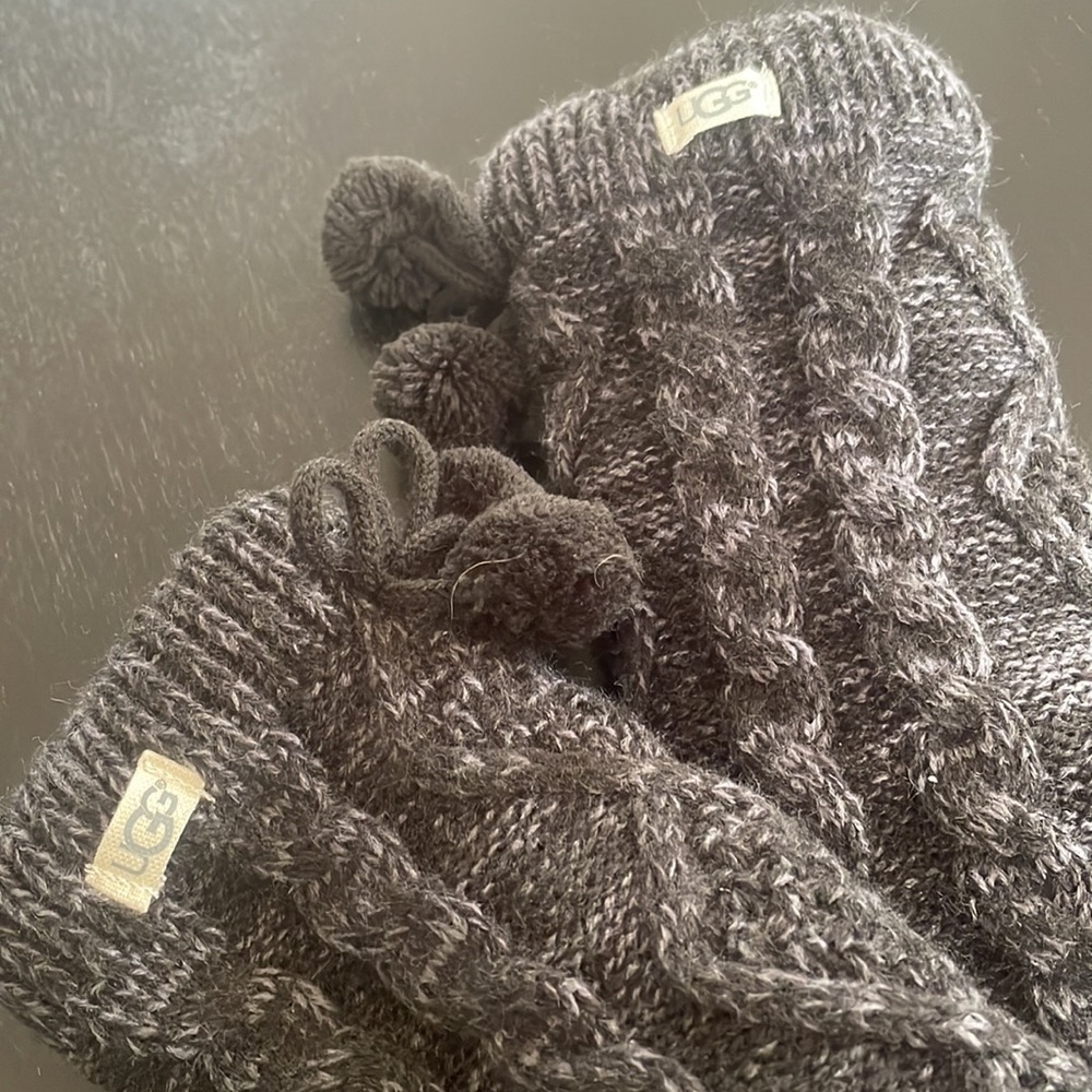 Ugg Pom Pom Fleece Lined Crew Socks - Picture 2 of 4